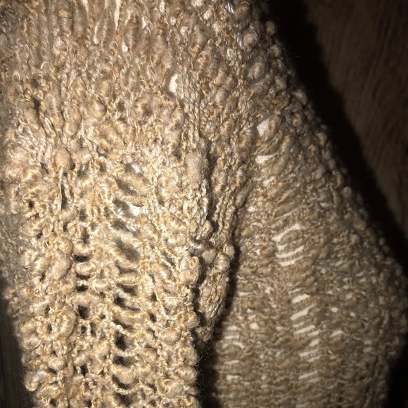 Pieces Kensie small tan long sleeved open weave knitted sweater - Picture 4 of 7